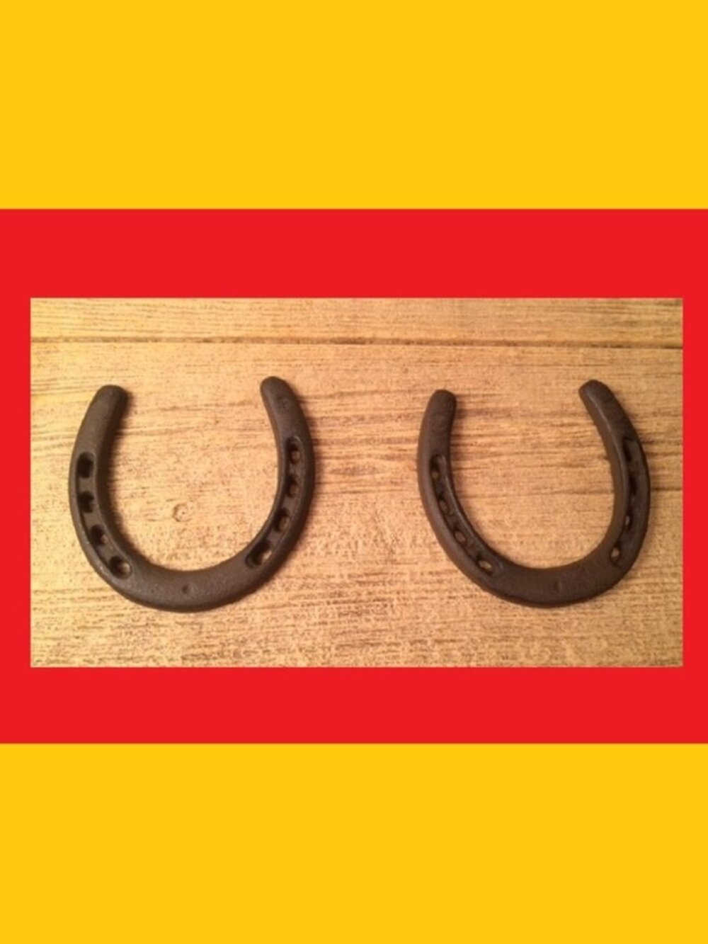 Set of Two (2) Cast Iron Large Horse Shoe 5" tall by 4 3/4" wide Two (2) 05208
